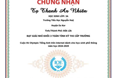 Vinh danh học sinh thi IOE cấp trường